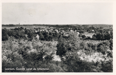 10973 Overzicht van de bebouwde kom van Leersum uit het noordoosten.